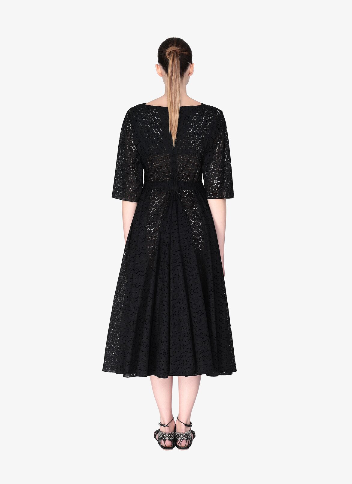 Long Embroidered Dress ALAÏA BLACK LONG EMBROIDERED DRESS